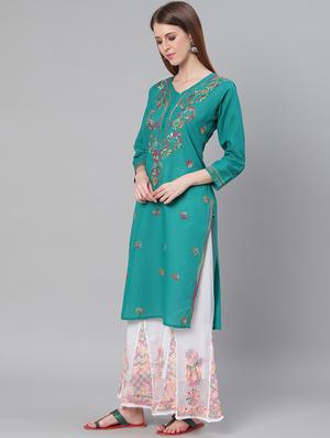chikankari kurta sharara set - 17457331 - Standard Image - 2