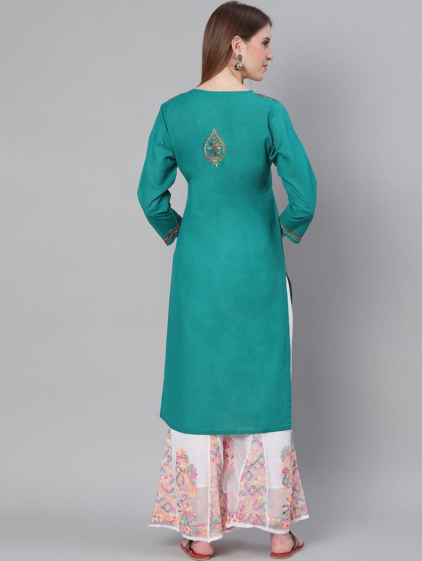 chikankari kurta sharara set - 17457331 - Zoom Image - 3