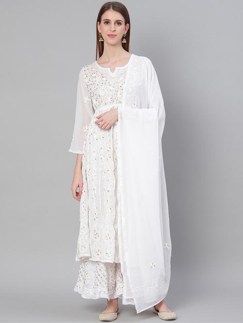 chikankari suit set - 17457334 - Standard Image - 1