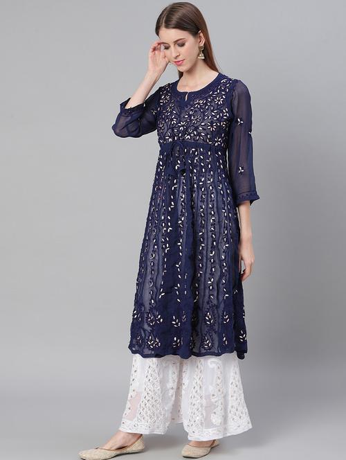 chikankari suit set - 17457336 - Standard Image - 1