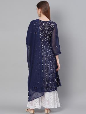 chikankari suit set - 17457336 - Standard Image - 2