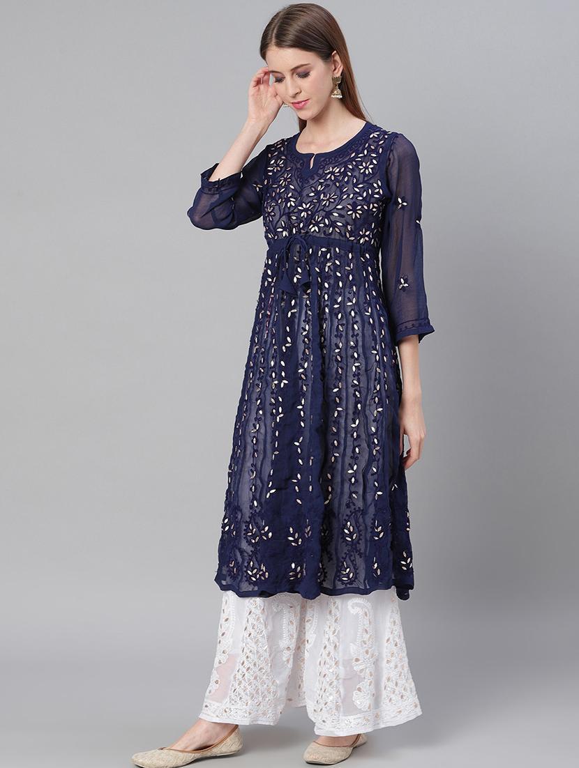 chikankari suit set - 17457336 - Zoom Image - 1