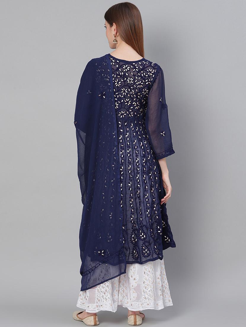 chikankari suit set - 17457336 - Zoom Image - 2