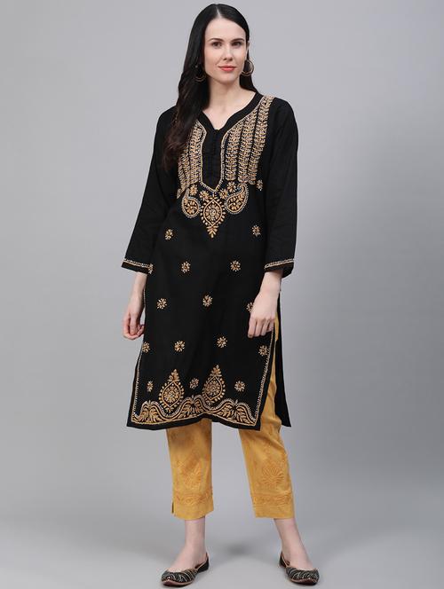 chikankari kurta pant set - 17457348 - Standard Image - 1