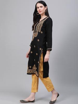 chikankari kurta pant set - 17457348 - Standard Image - 2