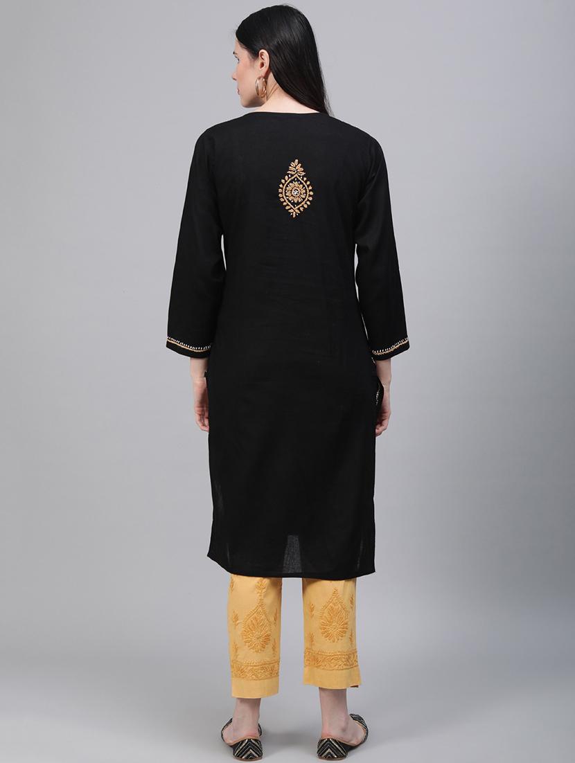 chikankari kurta pant set - 17457348 - Zoom Image - 3