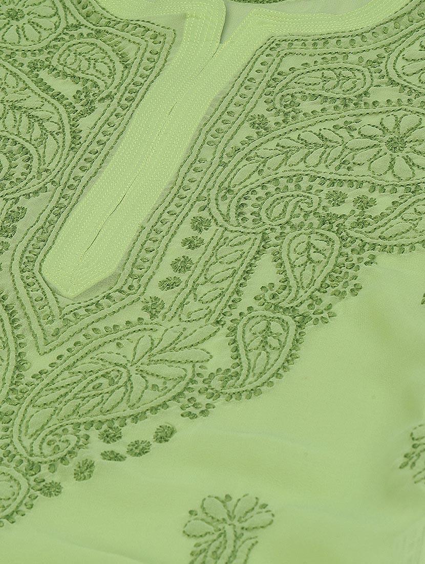 chikankari kurta pant set - 17457360 - Zoom Image - 5