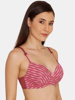 maroon cotton tshirt bra - 17457376 - Standard Image - 2
