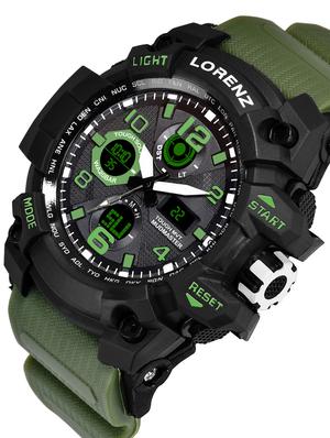 lorenz casual & sporty black dial display with led & day date calendar analog digital watch for men & boys|mk-3074-dg - 17457399 - Standard Image - 2