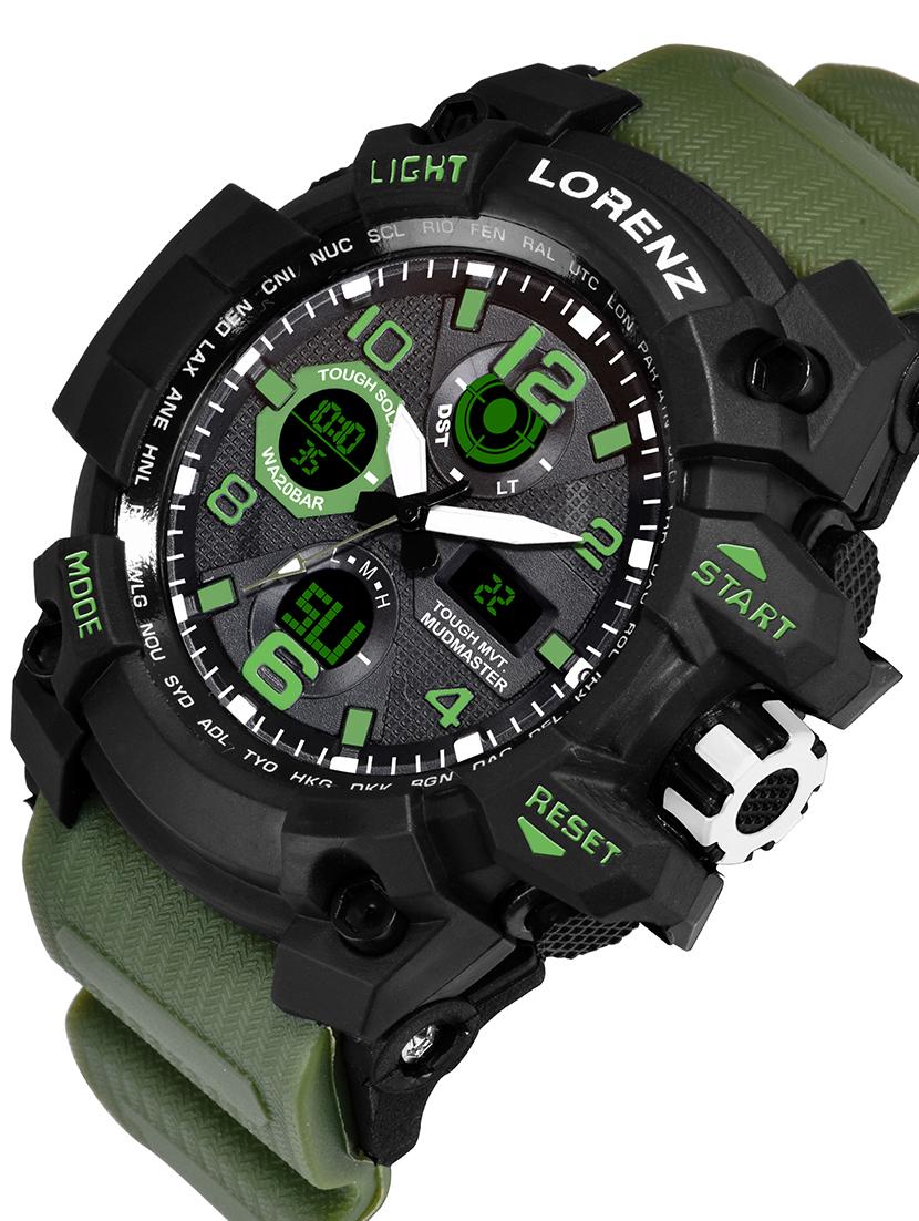 lorenz casual & sporty black dial display with led & day date calendar analog digital watch for men & boys|mk-3074-dg - 17457399 - Zoom Image - 2