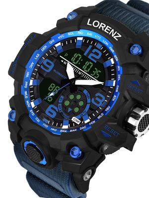 lorenz casual & sporty black dial display with led & day date calendar analog digital watch for men & boys|mk-3076-dg - 17457401 - Standard Image - 2