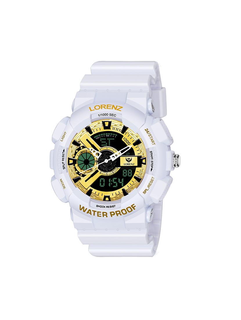 lorenz casual & sporty black dial display with led & day date calendar analog digital watch for men & boys|mk-3077-dg - 17457402 - Zoom Image - 1