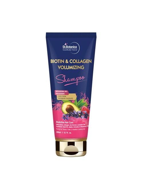 stbotanica biotin & collagen volumizing hair shampoo - for thicker, fuller and healthy hair - 200ml - no parabens, sls/sles - 17457609 - Very Small Image - 1
