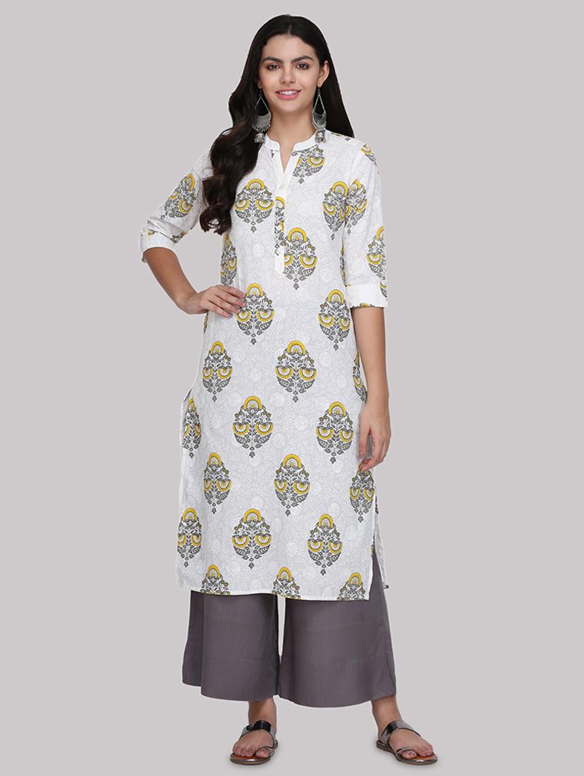 printed straight kurta - 17457665 - Zoom Image - 1