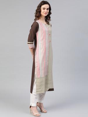 striped straight kurta - 17457669 - Standard Image - 2