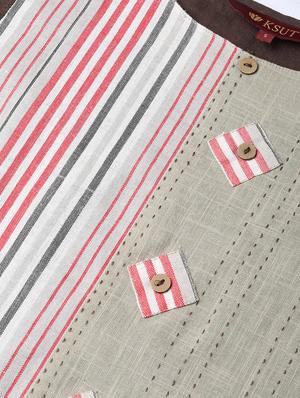 striped straight kurta - 17457669 - Standard Image - 4