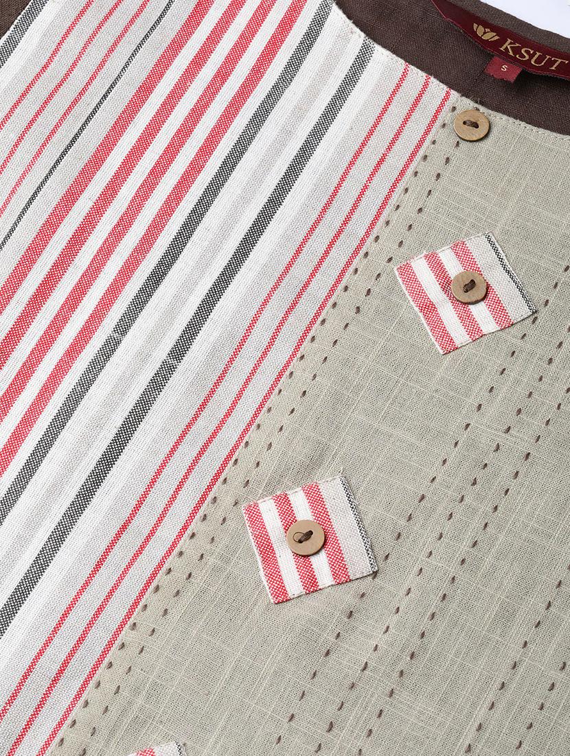 striped straight kurta - 17457669 - Zoom Image - 4