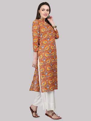 printed straight kurta - 17457671 - Standard Image - 2