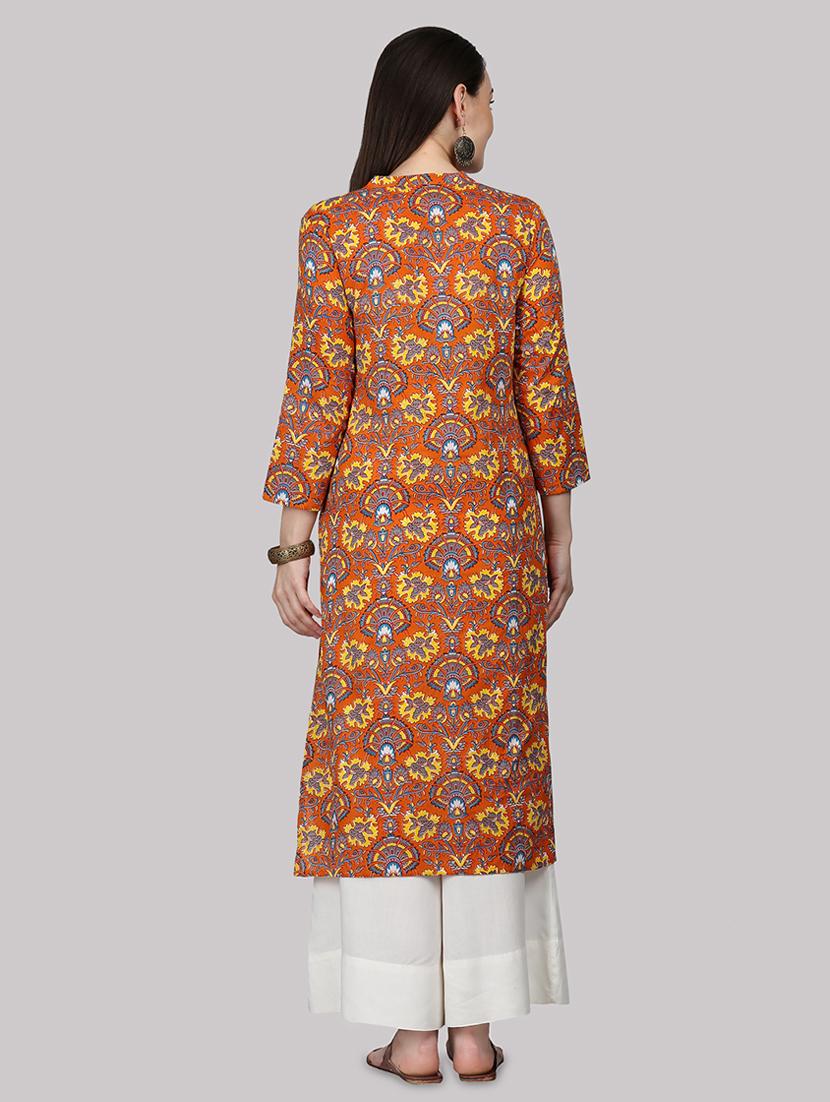 printed straight kurta - 17457671 - Zoom Image - 3
