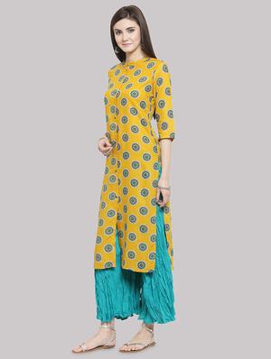 printed straight kurta - 17457673 - Standard Image - 2