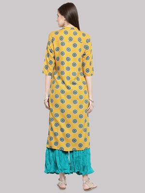 printed straight kurta - 17457673 - Standard Image - 3