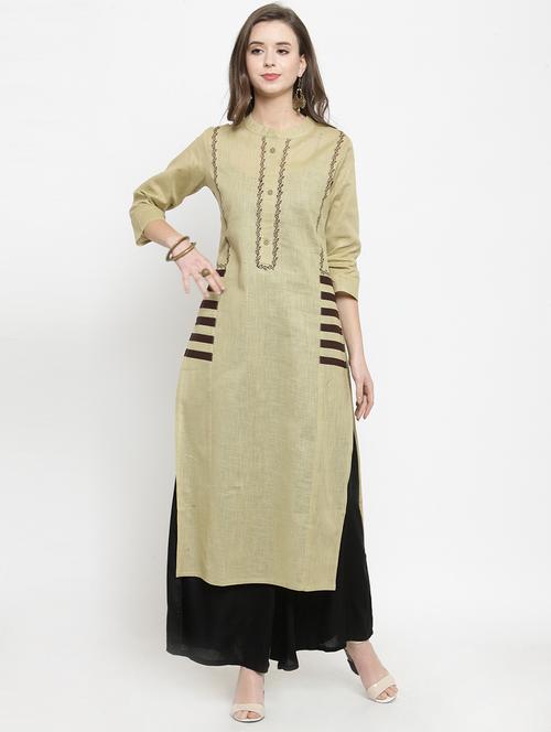 solid straight kurta - 17457679 - Standard Image - 1