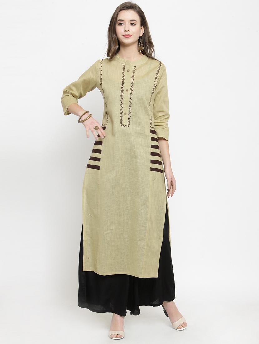 solid straight kurta - 17457679 - Zoom Image - 1