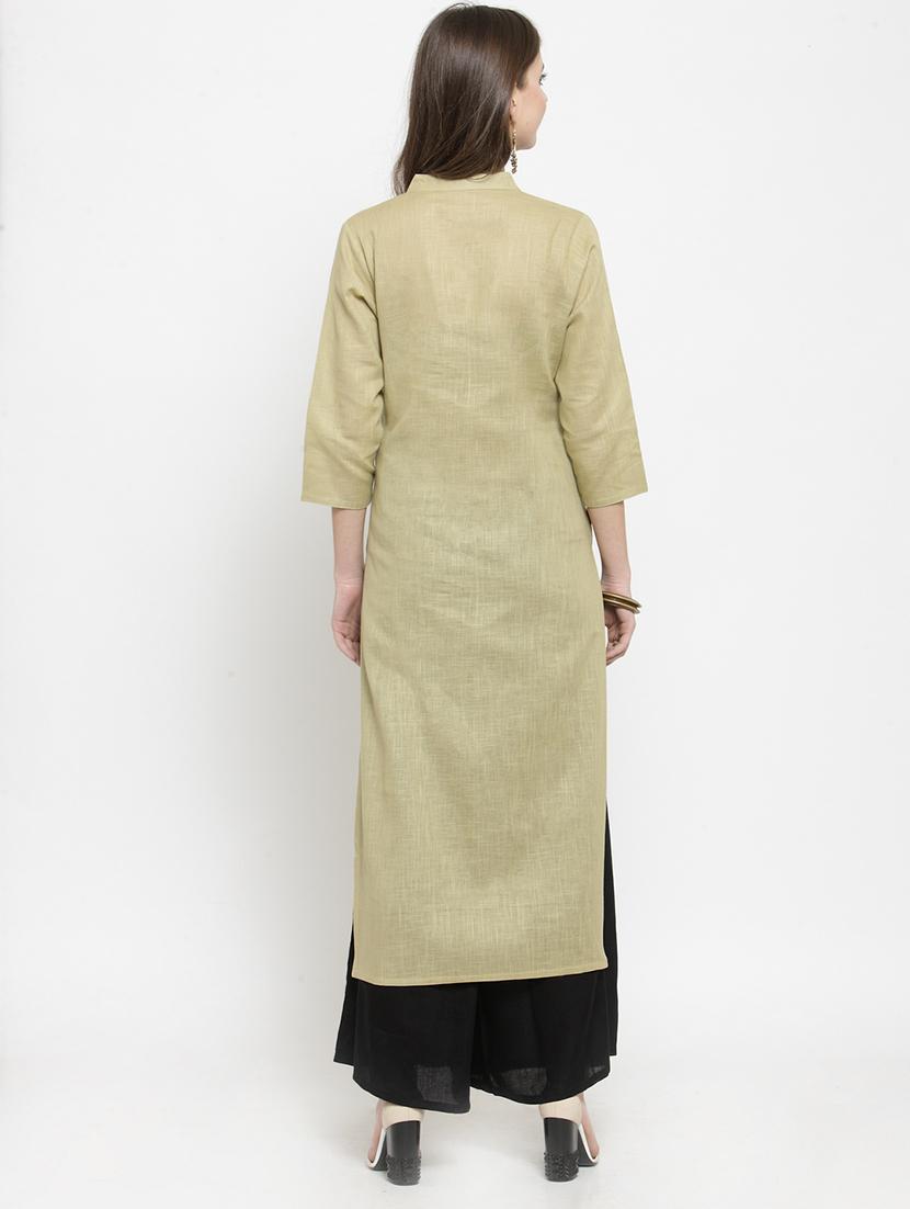solid straight kurta - 17457679 - Zoom Image - 3