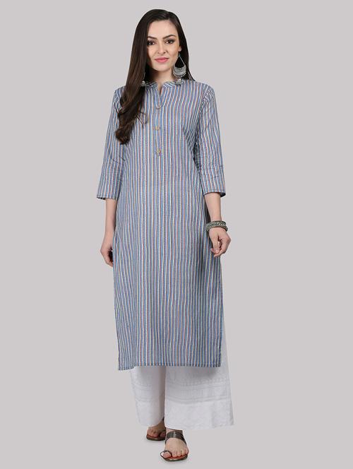 striped straight kurta - 17457683 - Standard Image - 1