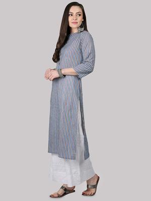 striped straight kurta - 17457683 - Standard Image - 2
