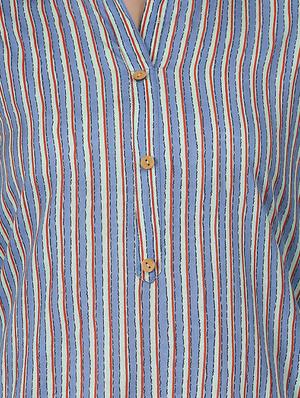 striped straight kurta - 17457683 - Standard Image - 4