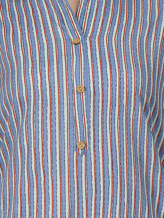 striped straight kurta - 17457683 - Zoom Image - 4