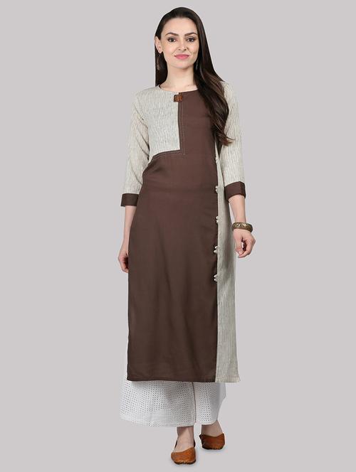 striped straight kurta - 17457697 - Standard Image - 1