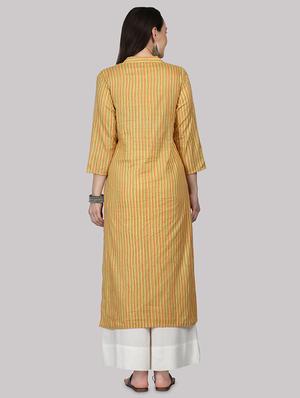 striped straight kurta - 17457699 - Standard Image - 3
