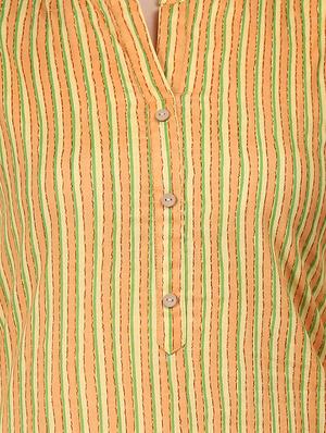 striped straight kurta - 17457699 - Standard Image - 4
