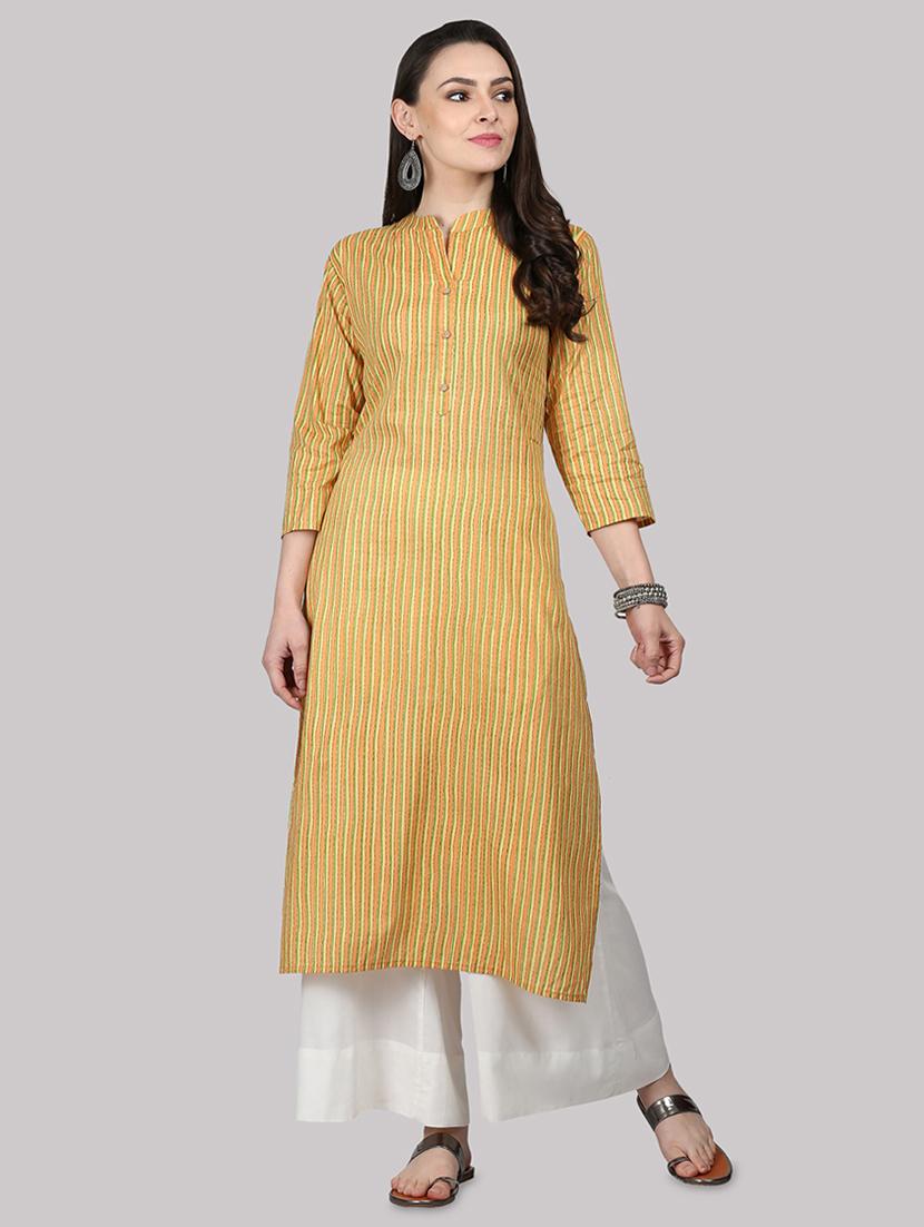 striped straight kurta - 17457699 - Zoom Image - 1