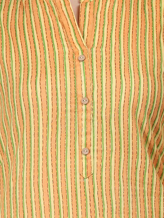 striped straight kurta - 17457699 - Zoom Image - 4
