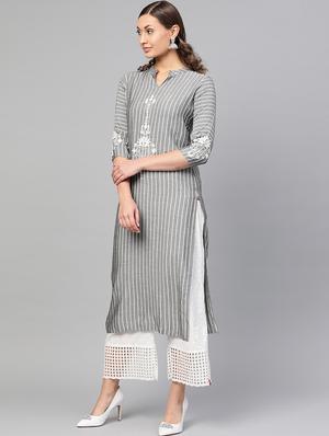 striped straight kurta - 17457704 - Standard Image - 2