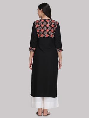 color block straight kurta - 17457706 - Standard Image - 3