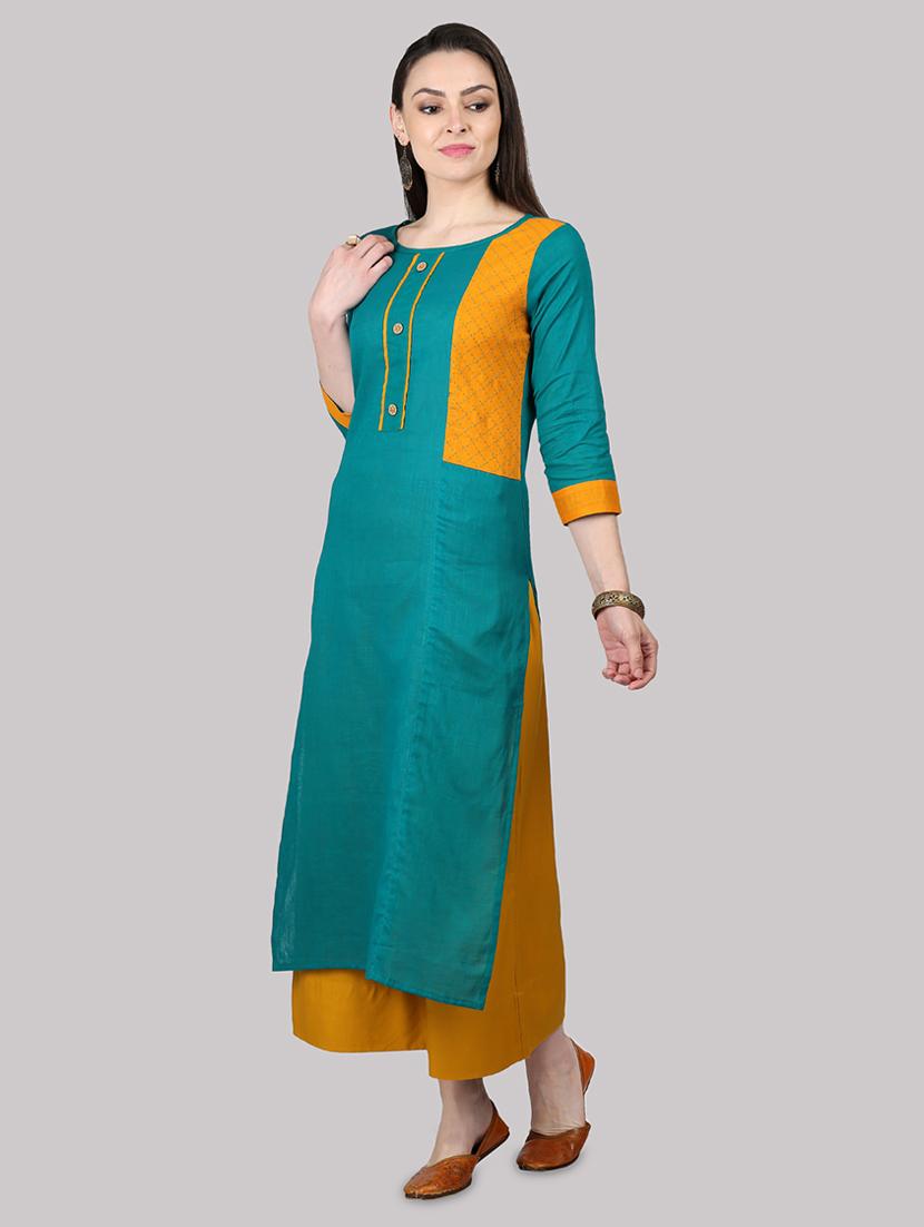 solid straight kurta - 17457712 - Zoom Image - 2