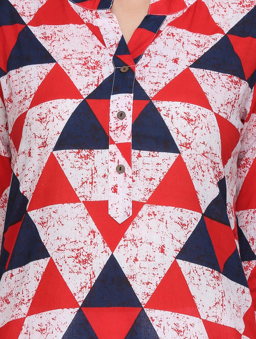 geometric printed straight kurta - 17457714 - Zoom Image - 4