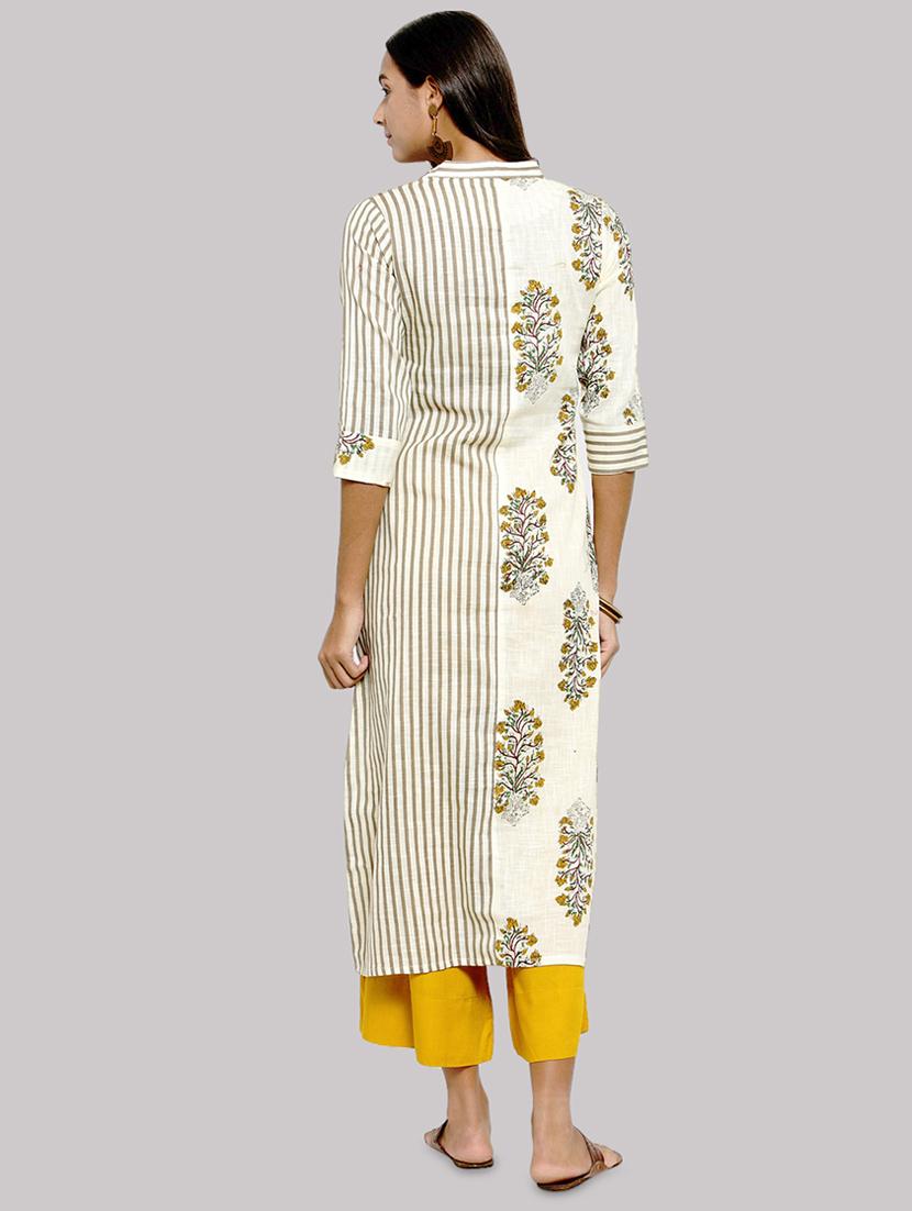 floral straight kurta - 17457716 - Zoom Image - 3