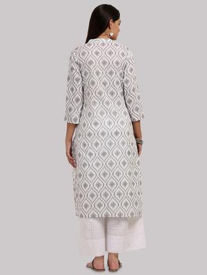 printed straight kurta - 17457718 - Standard Image - 3