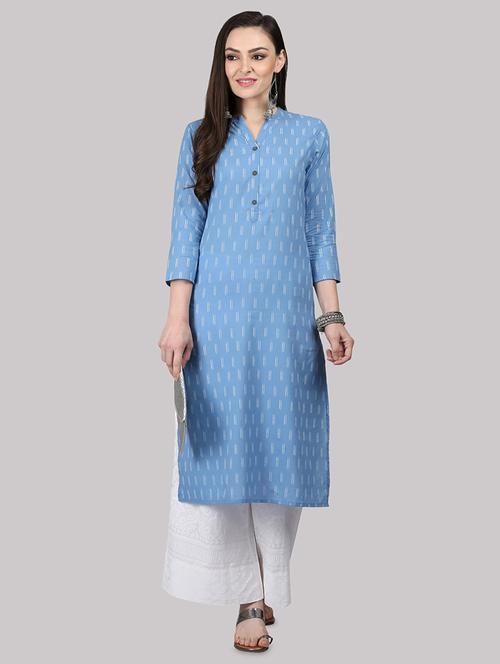 ikat print straight kurta - 17457725 - Standard Image - 1