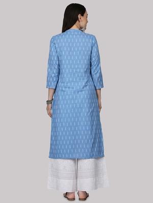 ikat print straight kurta - 17457725 - Standard Image - 3