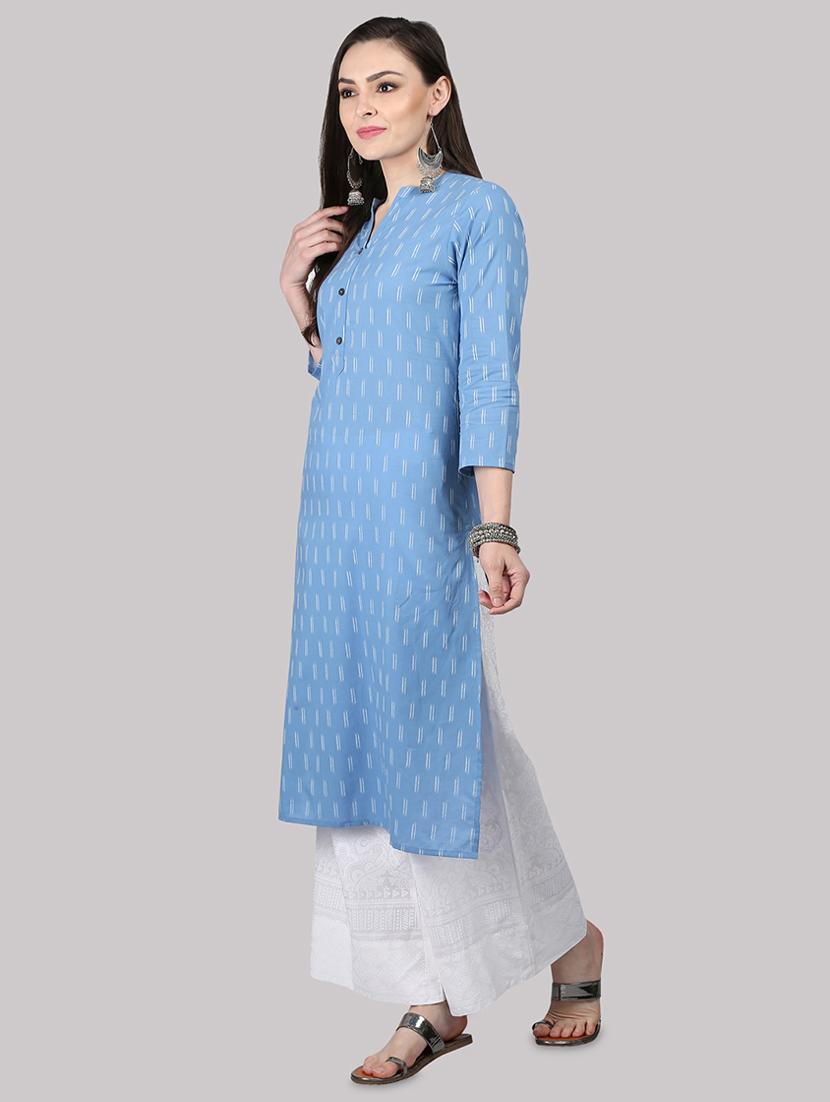 ikat print straight kurta - 17457725 - Zoom Image - 2