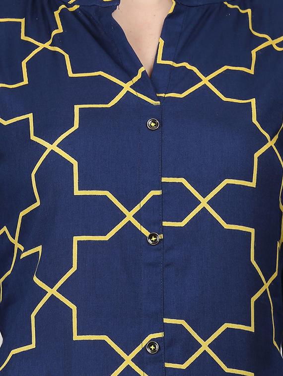 geometric print straight kurta - 17457727 - Zoom Image - 4
