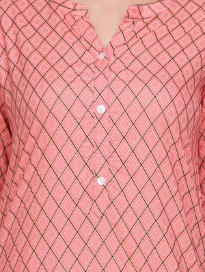 checkered straight kurta - 17457730 - Standard Image - 4