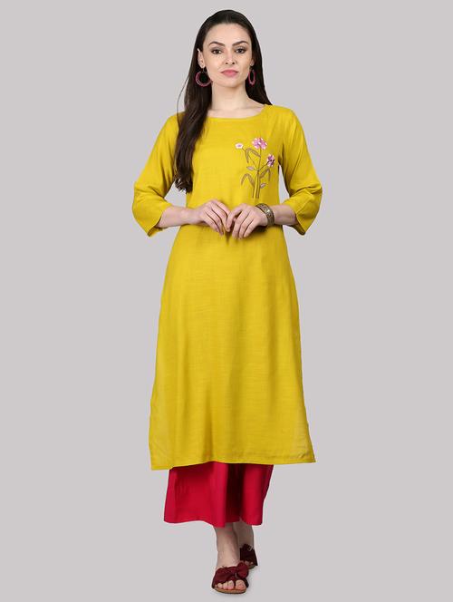 embroidered straight kurta - 17457732 - Standard Image - 1
