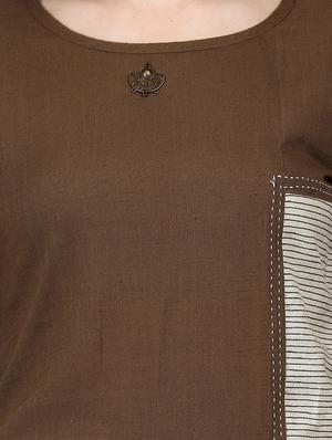 solid straight kurta - 17457733 - Standard Image - 4